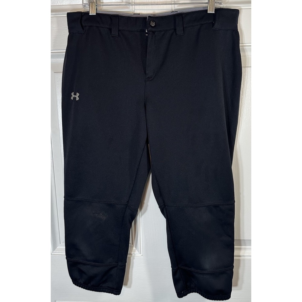 Under Armour Men's L Black Baseball Pants Knicker Elastic Cuff Fitted